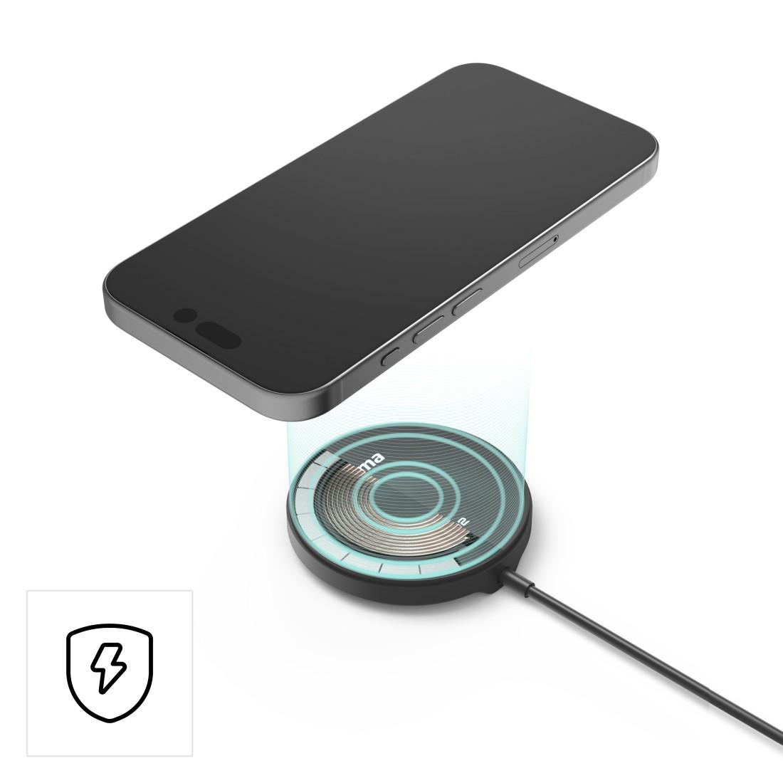 HAMA Wireless Ladegerät Qi2, 15 W, schwarz, für Apple