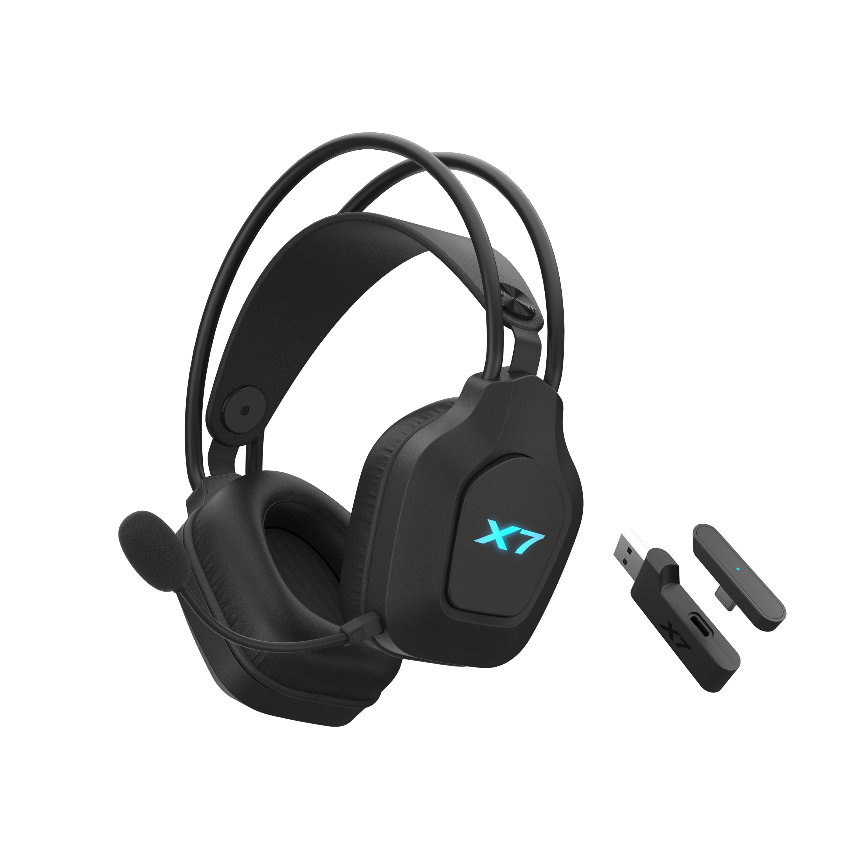 A4tech X7 Геймърски безжични слушалки XR-200, Bluetooth, RGB, черни