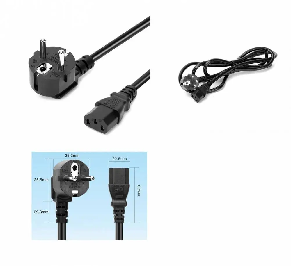 Estillo Power Cable, 0.75mm2, VDE tested, 1.8m, black, bulk packaged