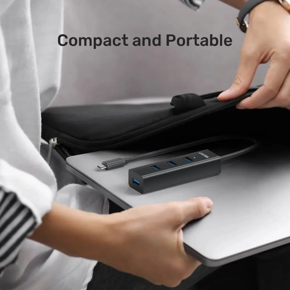 Unitek хъб HUB USB-C 4 port - 4 x USB3.0 Black - Y-3089Z01