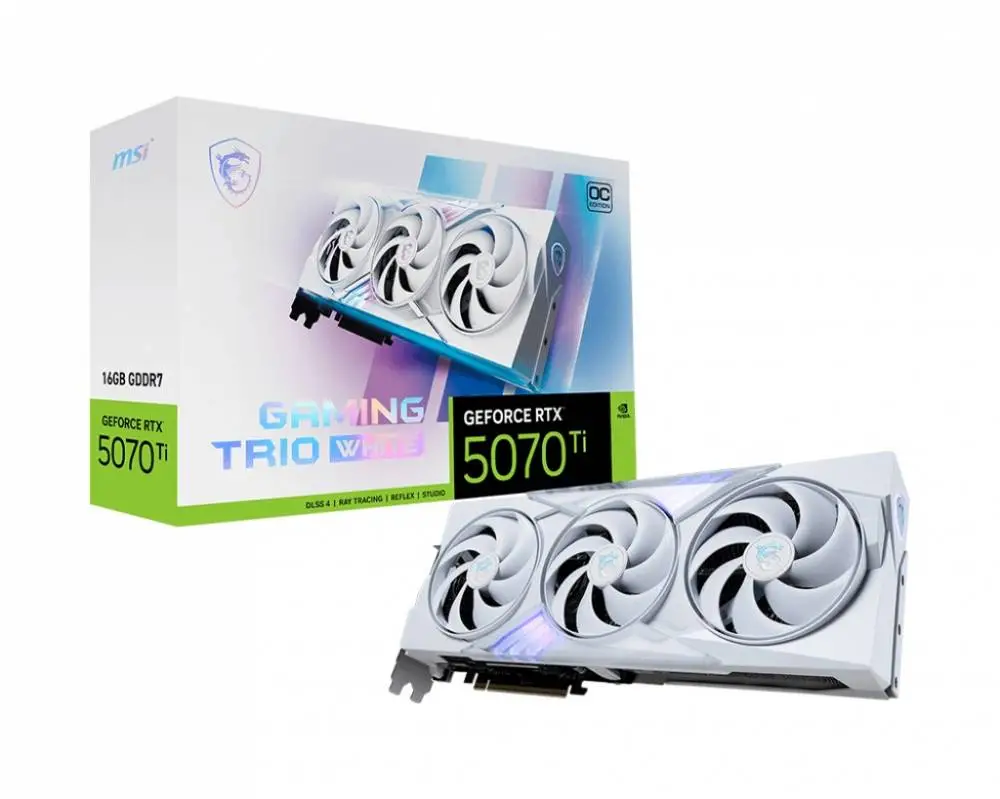 Видео карта MSI GeForce RTX 5070 Ti 16G GAMING TRIO OC WHITE - 912-V531-057