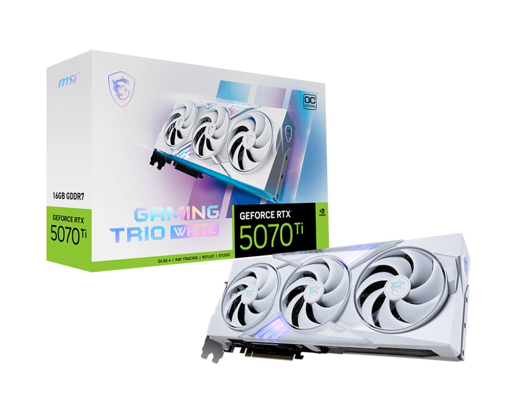 Видео карта MSI GeForce RTX 5070 Ti 16G GAMING TRIO OC WHITE - 912-V531-057