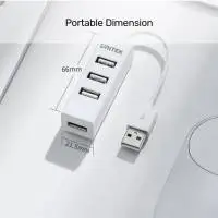 Unitek хъб USB 2.0 HUB 4 port White - Y-2146