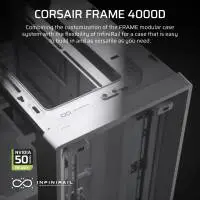 Кутия Corsair FRAME 4000D Modular Mid-Tower White - CC-9011291-WW
