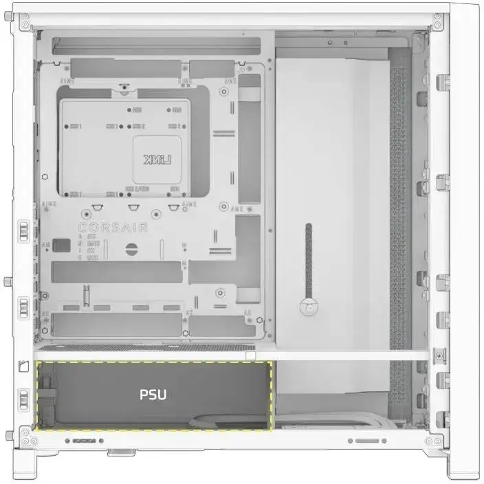 Кутия Corsair FRAME 4000D Modular Mid-Tower White - CC-9011291-WW