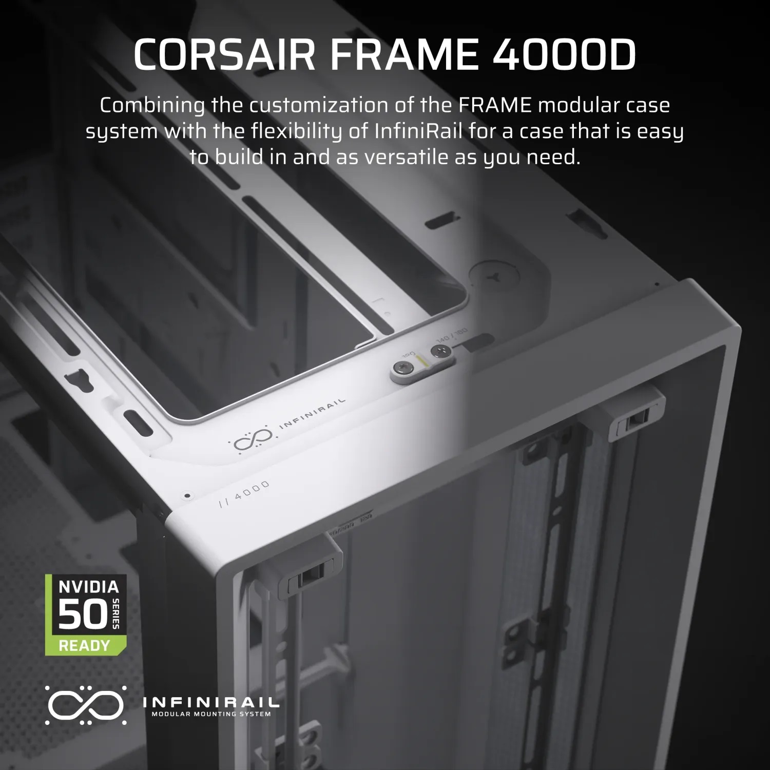 Кутия Corsair FRAME 4000D Modular Mid-Tower Black - CC-9011290-WW