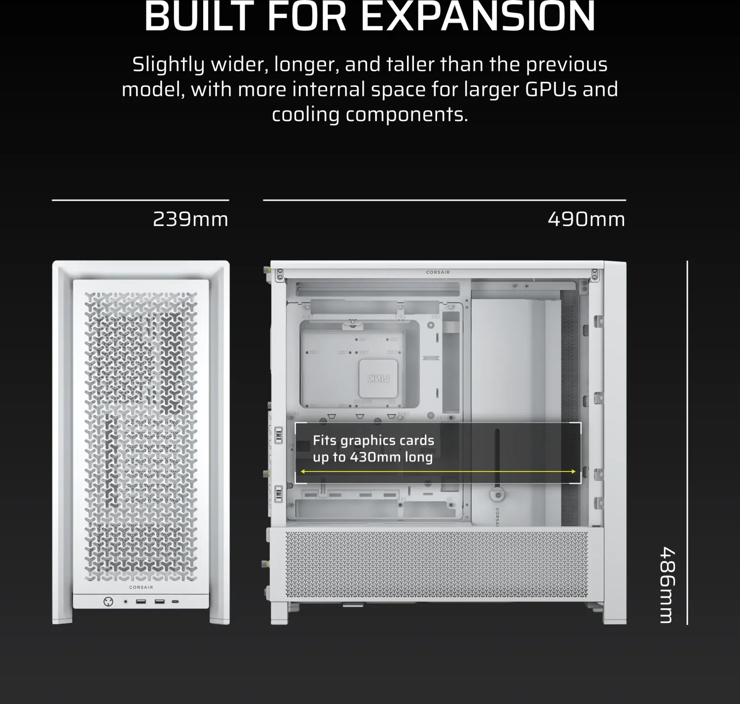 Кутия Corsair FRAME 4000D Modular Mid-Tower Black - CC-9011290-WW