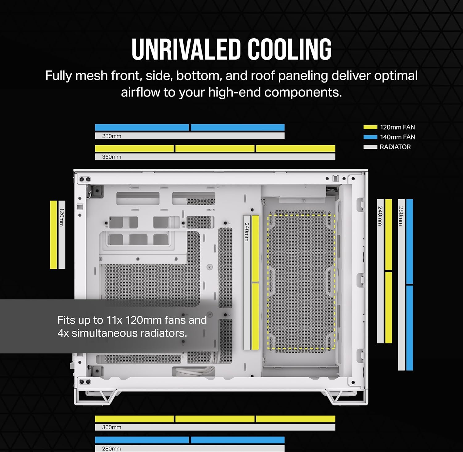 Кутия Corsair 2500D AIRFLOW Mid-Tower Dual Chamber PC Case Black - CC-9011263-WW
