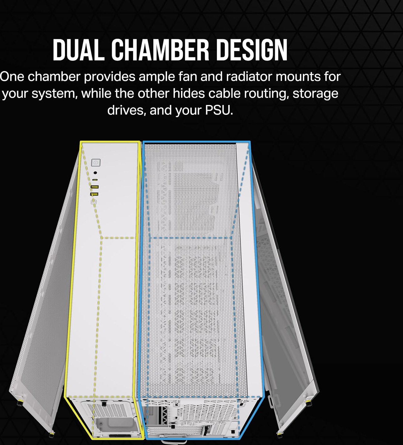 Кутия Corsair 2500D AIRFLOW Mid-Tower Dual Chamber PC Case Black - CC-9011263-WW