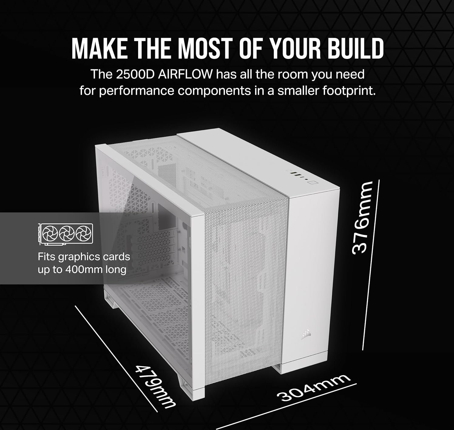 Кутия Corsair 2500D AIRFLOW Mid-Tower Dual Chamber PC Case Black - CC-9011263-WW