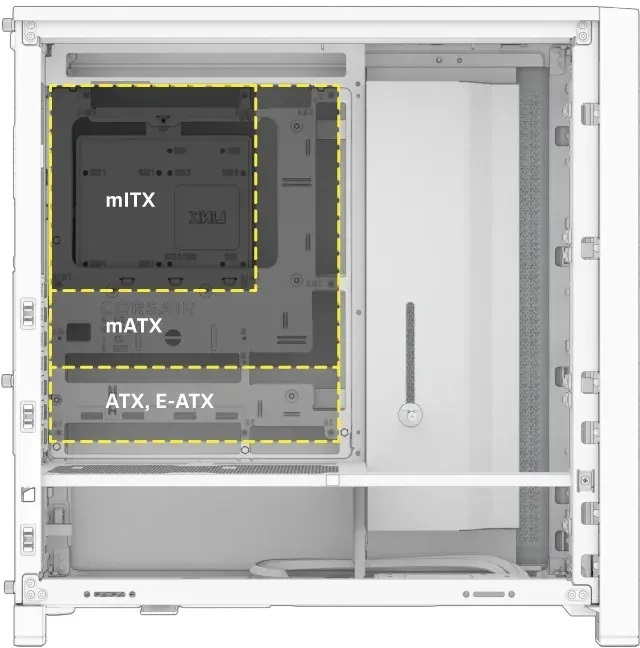 Кутия Corsair FRAME 4000D RS Modular Mid-Tower PC Case White - CC-9011313-WW