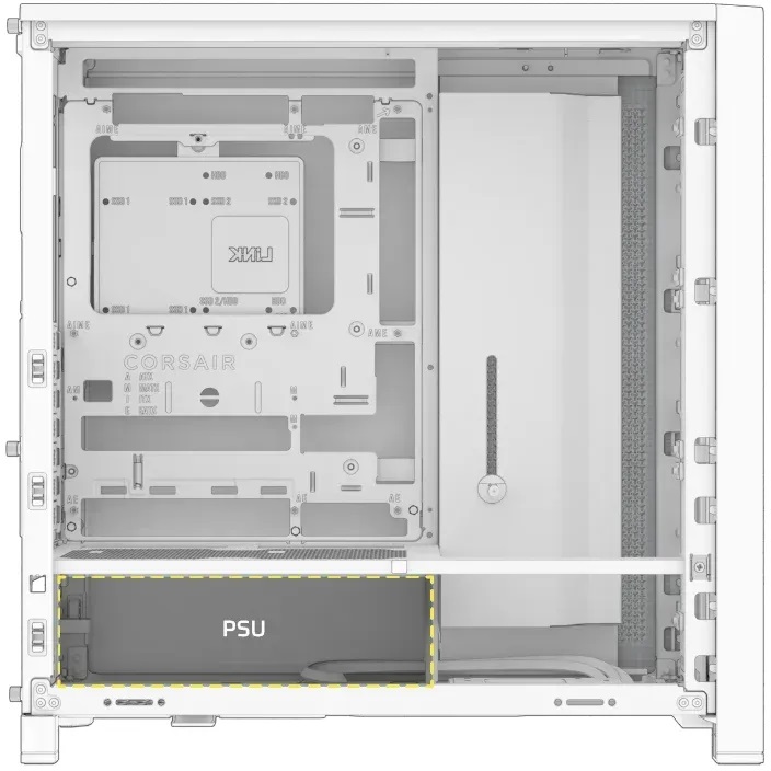 Кутия Corsair FRAME 4000D RS Modular Mid-Tower PC Case White - CC-9011313-WW