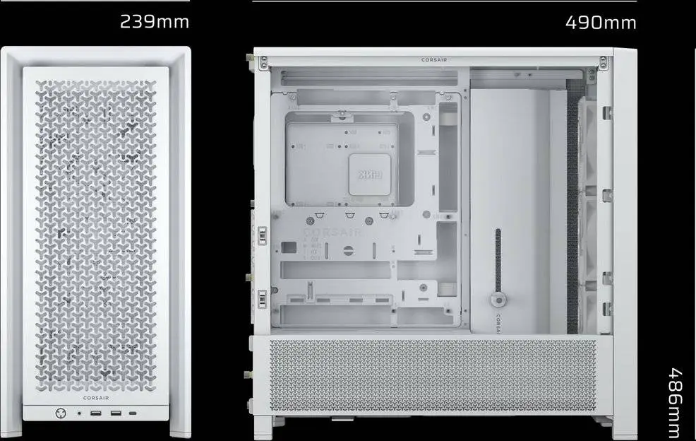 Кутия Corsair FRAME 4000D RS ARGB Modular Mid-Tower PC Case White - CC-9011297-WW