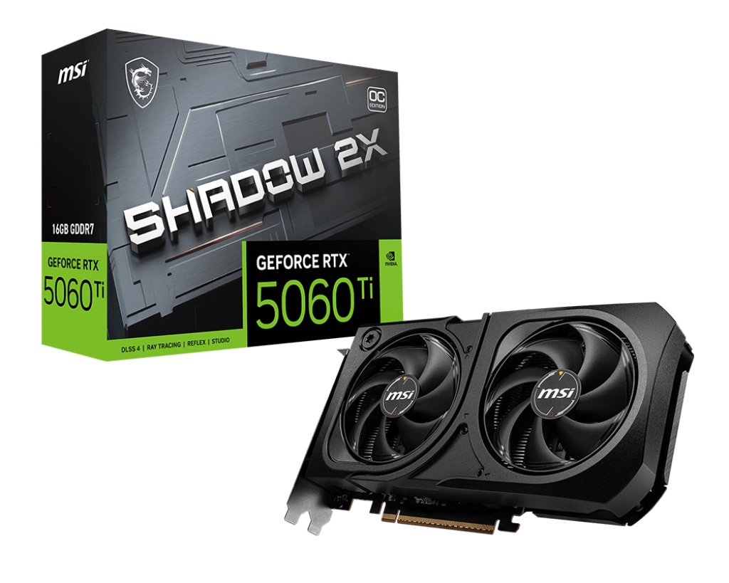Видео карта MSI GeForce RTX 5060 Ti 16G SHADOW 2X OC PLUS - 912-V535-003