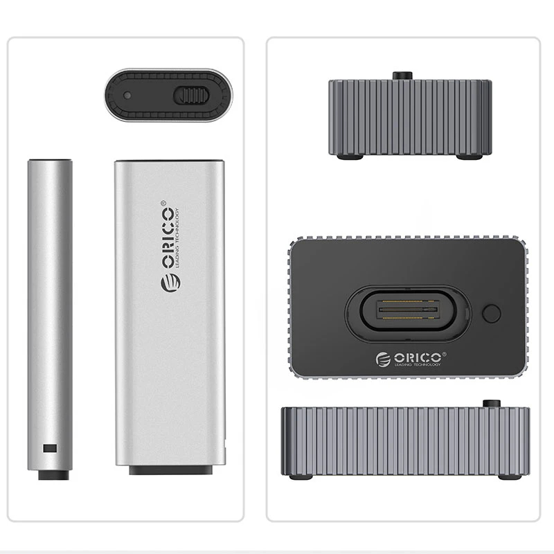 Orico външна кутия за диск/докинг станция Storage - Case/Docking Station - M.2 NVMe/NGFF - IT18C3-GY