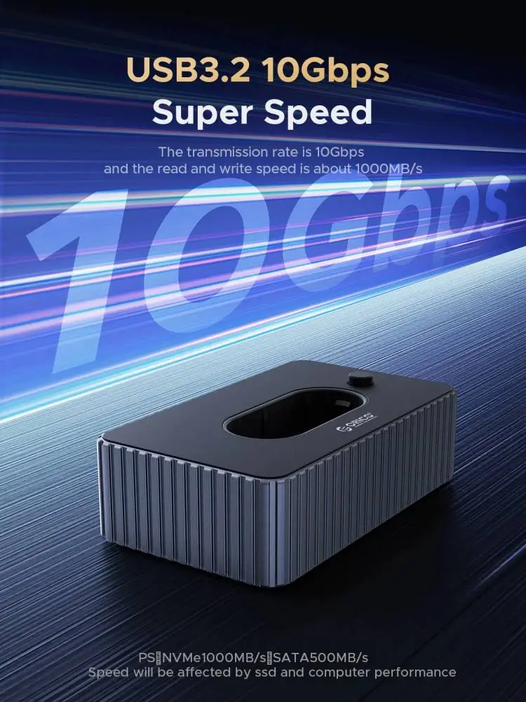 Orico външна кутия за диск/докинг станция Storage - Case/Docking Station - M.2 NVMe/NGFF - IT18C3-GY