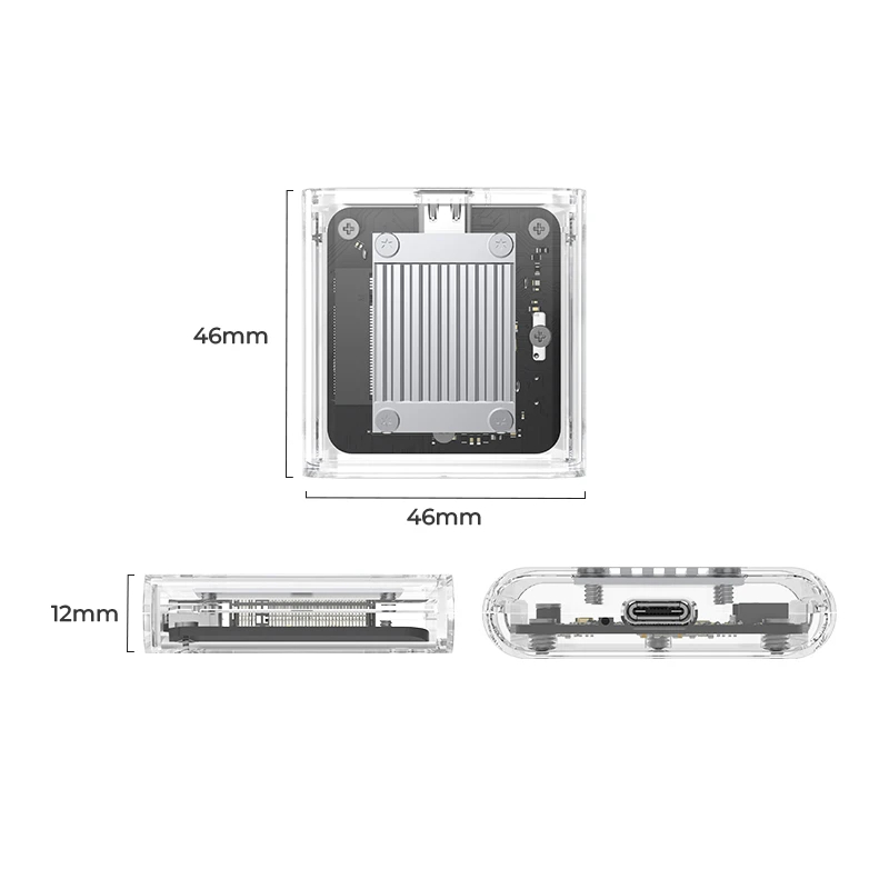 Orico външна кутия за диск Storage - Case - M.2 2230 NVMe - TC20-M2-10G-GY-BP - 10Gbps, Gray