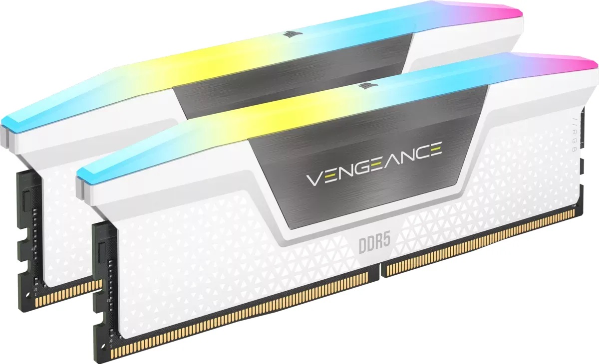 Памет Corsair Vengeance White RGB 32GB (2x16GB) DDR5 6000MHz CL36 EXPO/XMP - CMH32GX5M2E6000Z36W