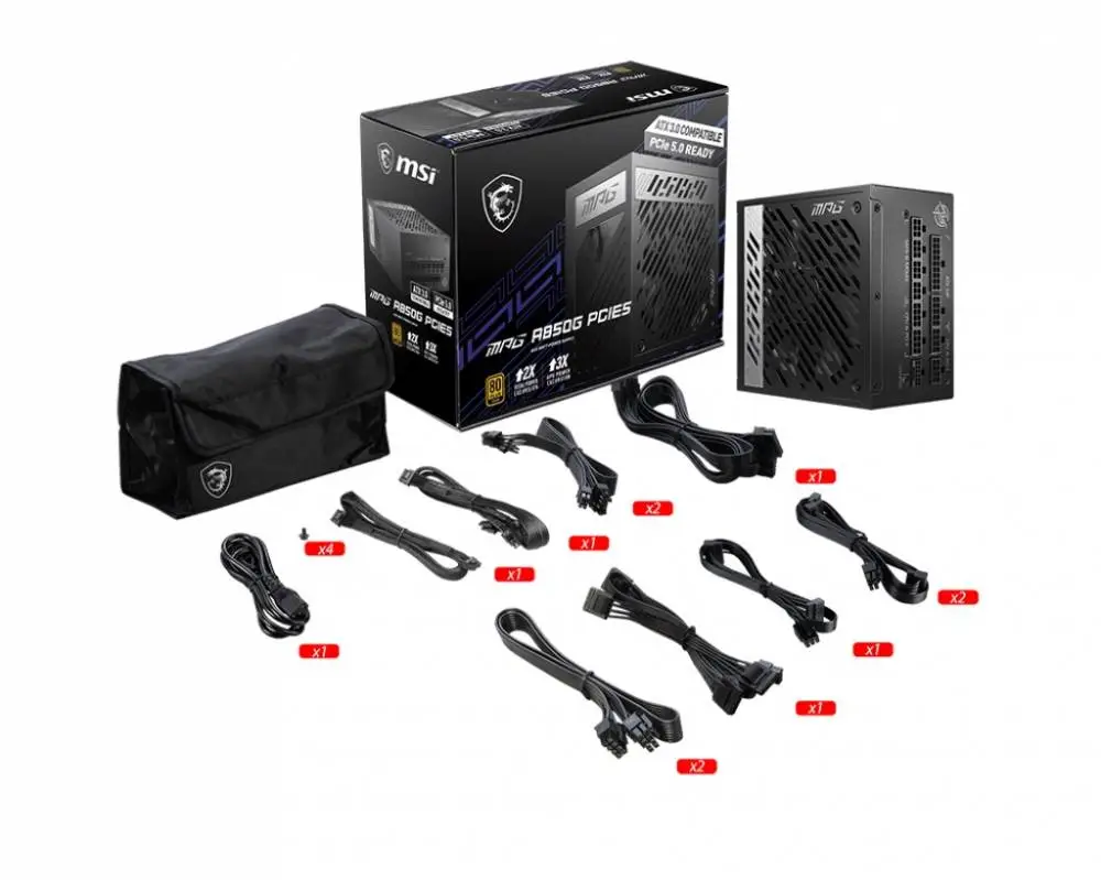 Захранване MSI MPG A850GS PCIE5 (850W) 80 Plus Gold PSU ATX 3.1
