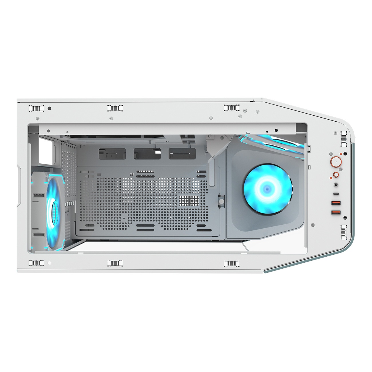 Boîtier COUGAR FV270 RGB Blanc Mid tower Tempered Curved Glass Case - CGR-58M6W-RGB