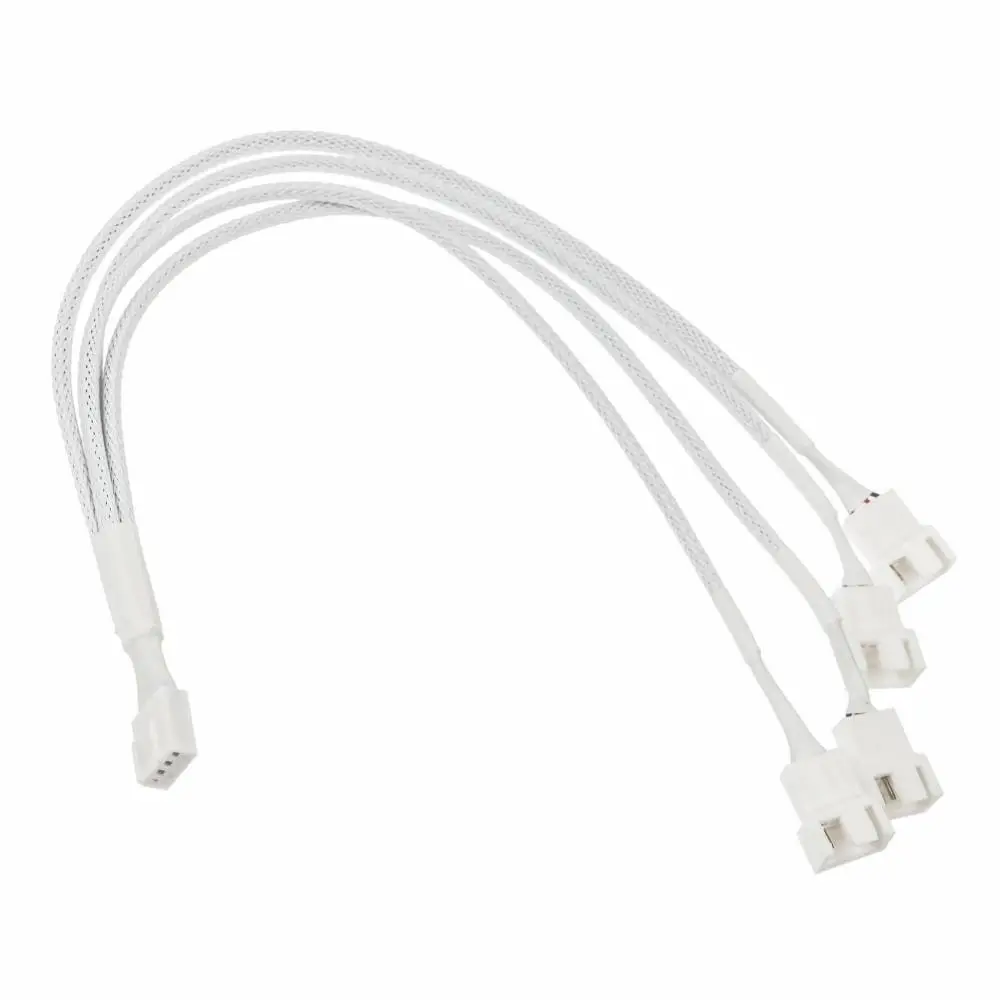 Кабел Kolink PWM 1-4 Сплитер - 35 cm, оплетен, Бял
