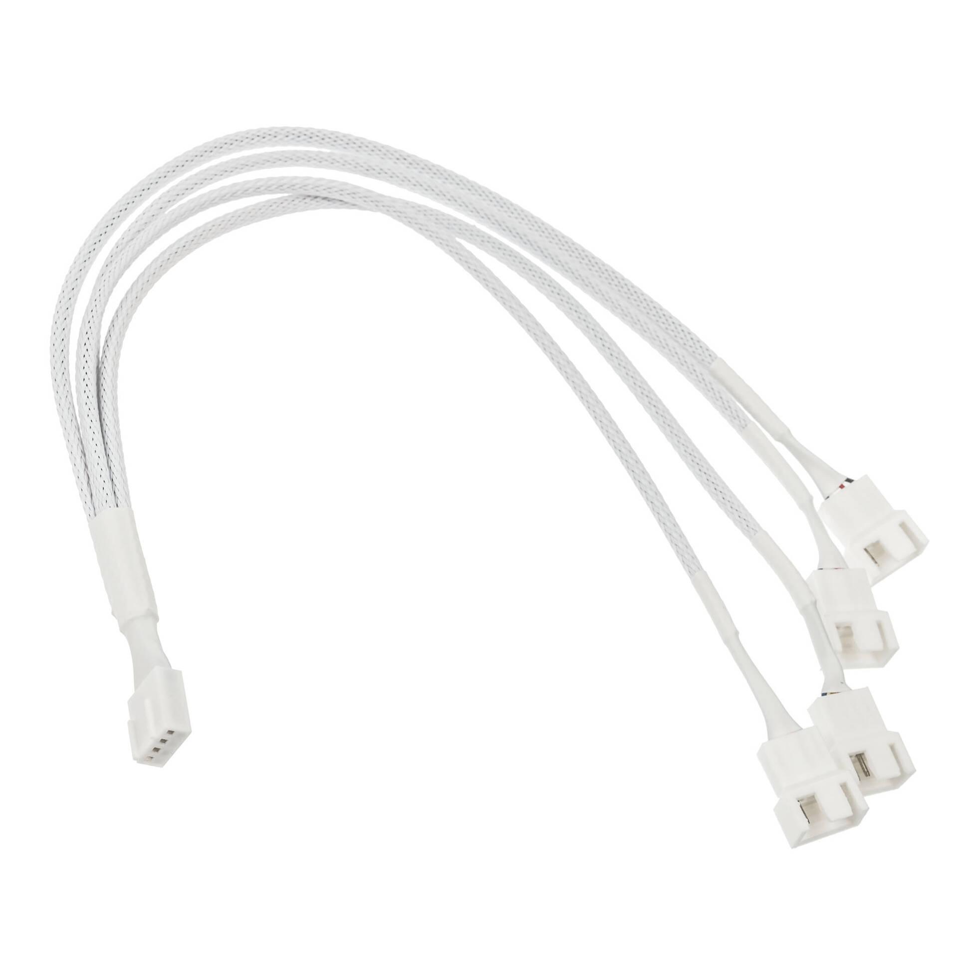 Кабел Kolink PWM 1-4 Сплитер - 35 cm, оплетен, Бял