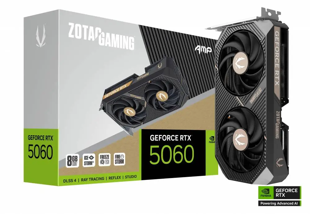 Видео карта ZOTAC GAMING GeForce RTX 5060 AMP 8GB GDDR7 - ZT-B50600F-10M