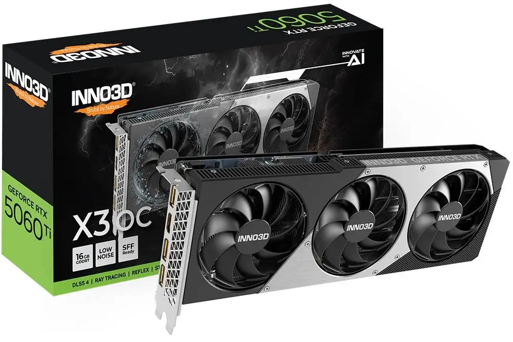 Видео карта INNO3D GeForce RTX 5060 Ti 16GB GDDR7 X3 OC - N506T3-16D7X-191073L