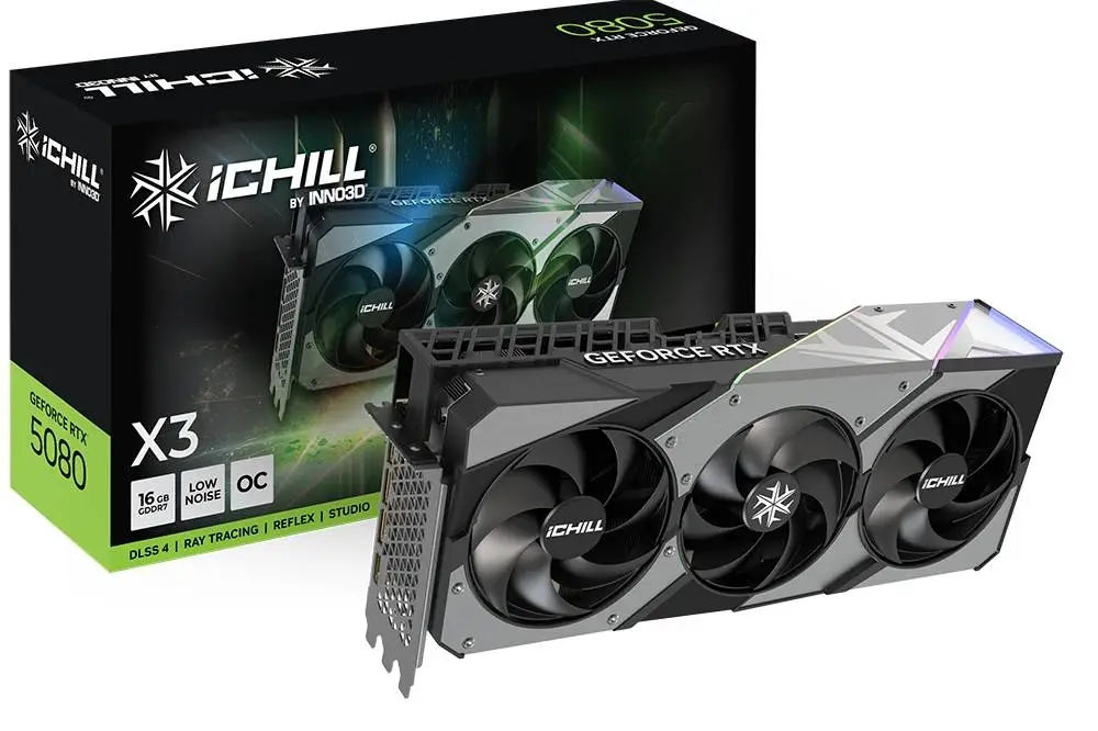 Видео карта INNO3D GeForce RTX 5080 16GB GDDR7 iChill X3 - C50803-16D7X-176069H