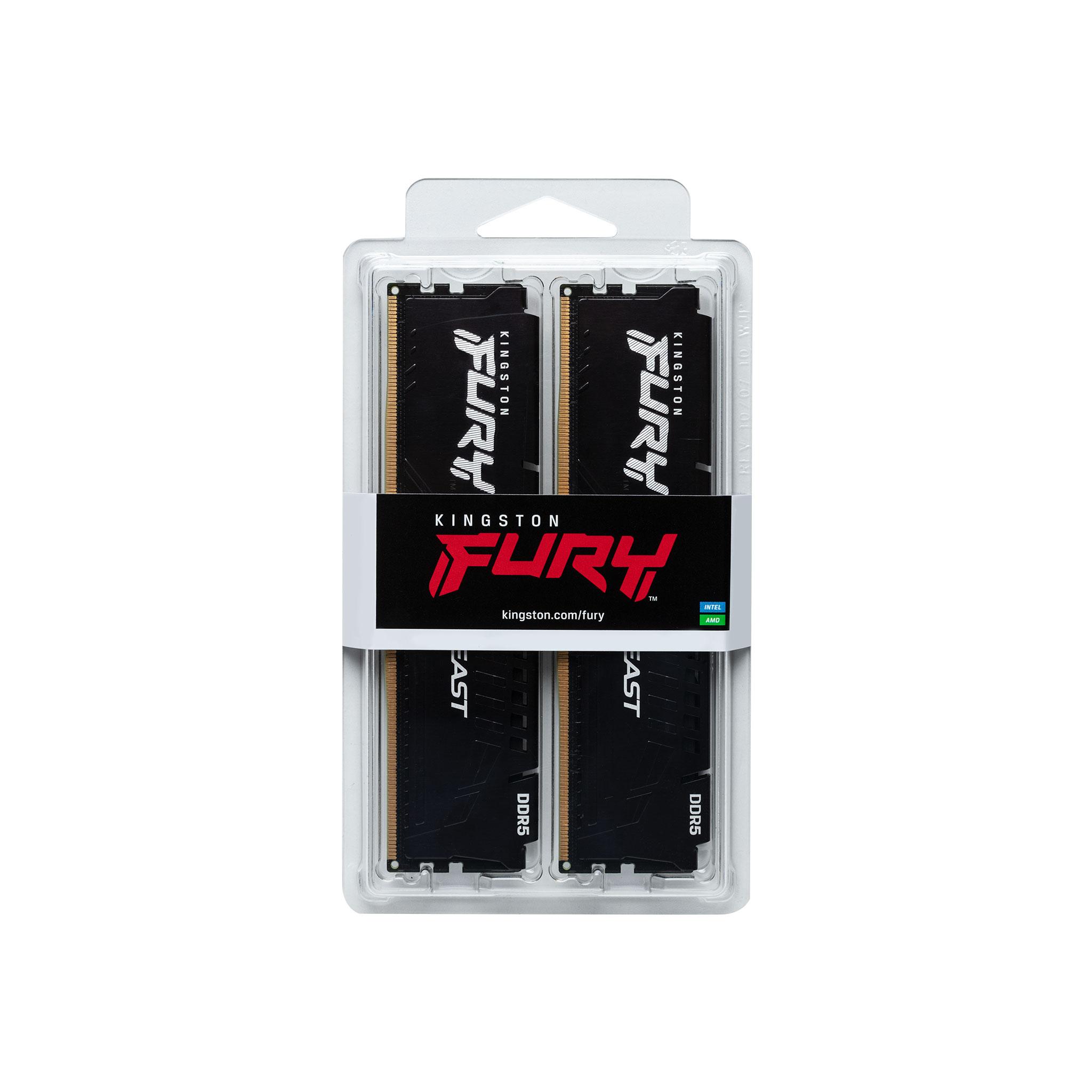 Памет Kingston FURY Beast Black 64GB (2x32GB) DDR5 5200MHz CL40