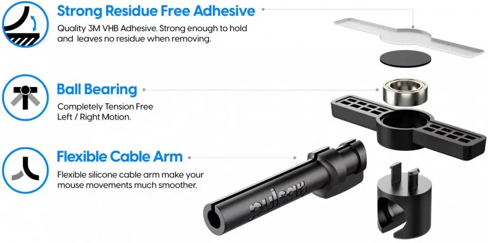 Бънджи за мишка Pulsar Micro Bungee ES Single - Flexible Cable Arm, Ball Bearing