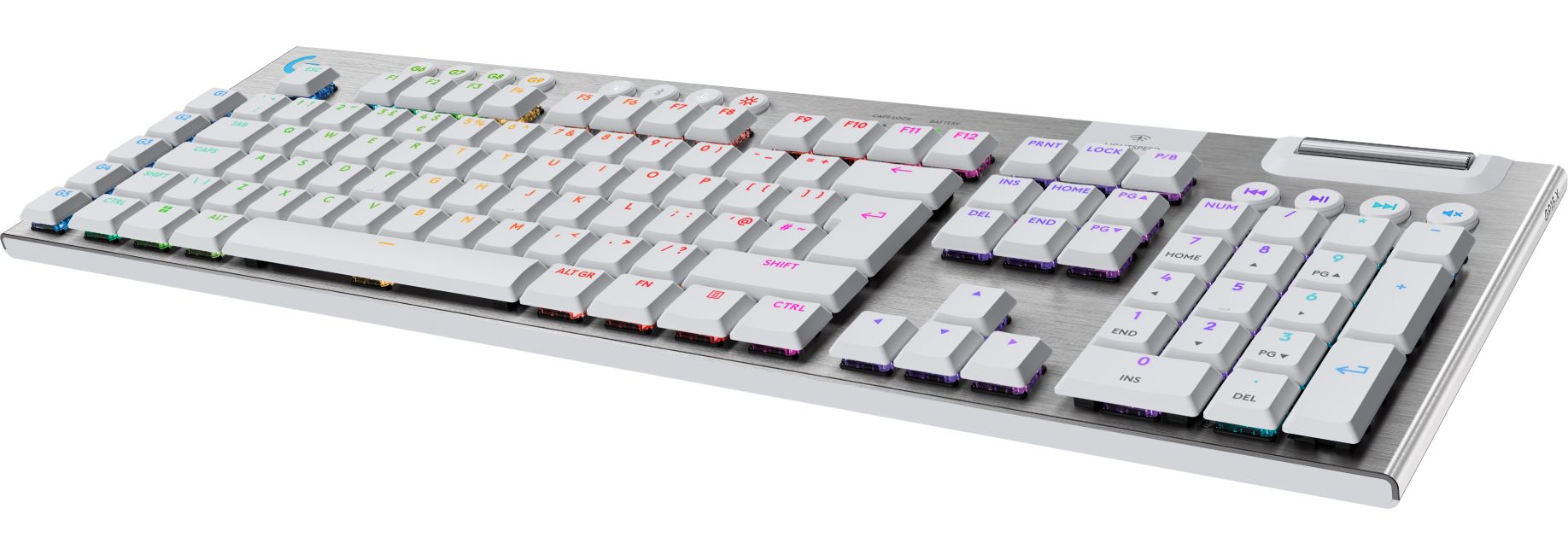 Безжична геймърска механична клавиатура Logitech G915X White Lightspeed - GL Tactile Switch