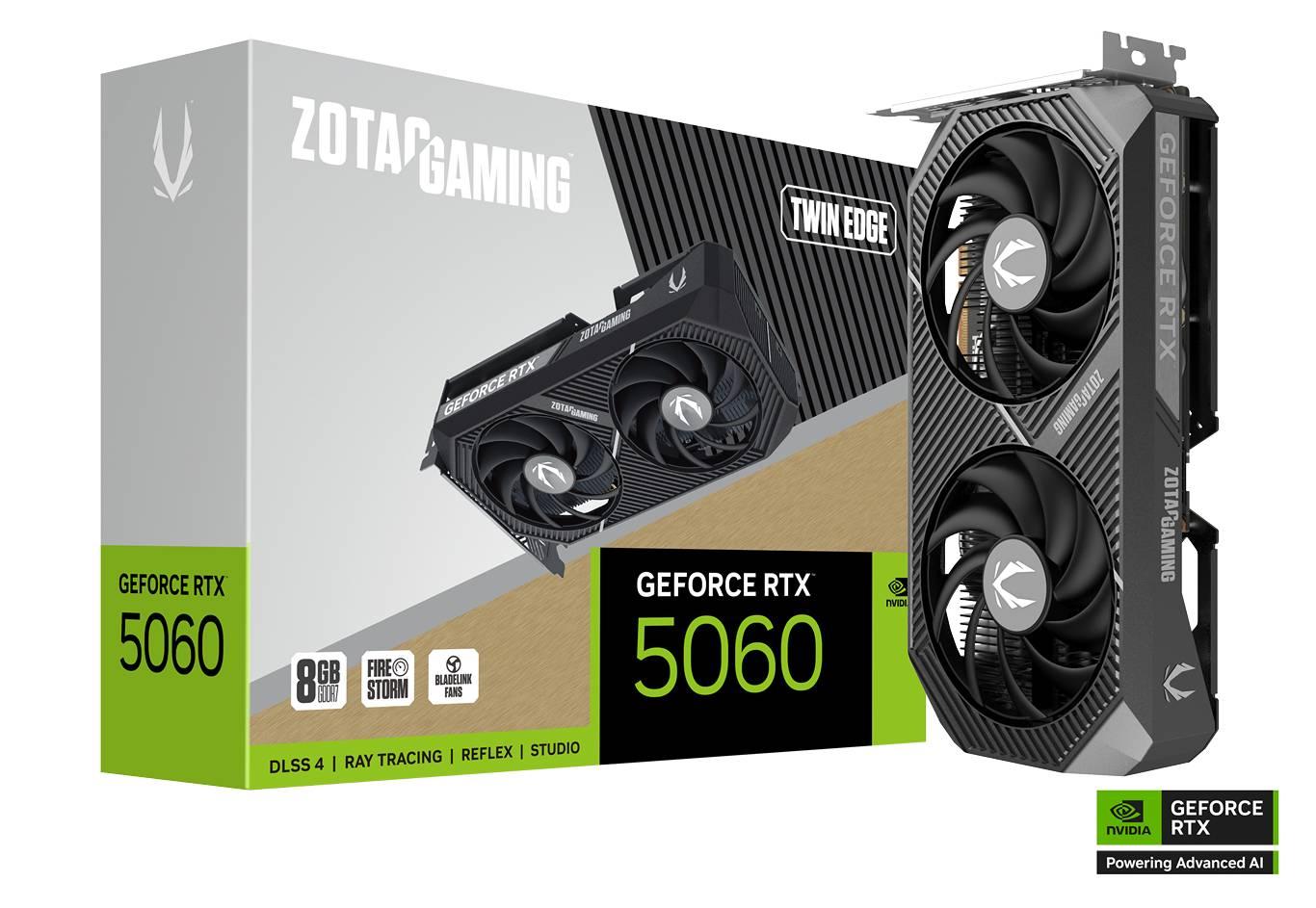 Видео карта ZOTAC GAMING GeForce RTX 5060 Twin Edge 8GB GDDR7 - ZT-B50600E-10M
