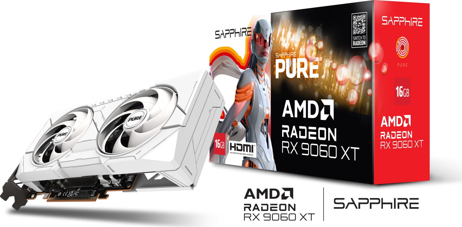Видео карти Sapphite PURE AMD Radeon RX 9060 XT 16GB - 11350-02-20G