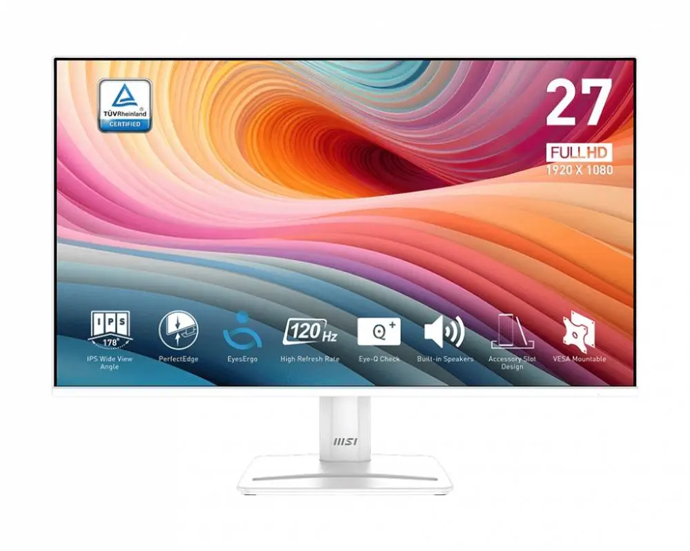 Монитор MSI PRO MP275W E2, 27", IPS FHD 1920x1080, 120Hz, 1ms, Adaptive-Sync, DP, HDMI, VGA