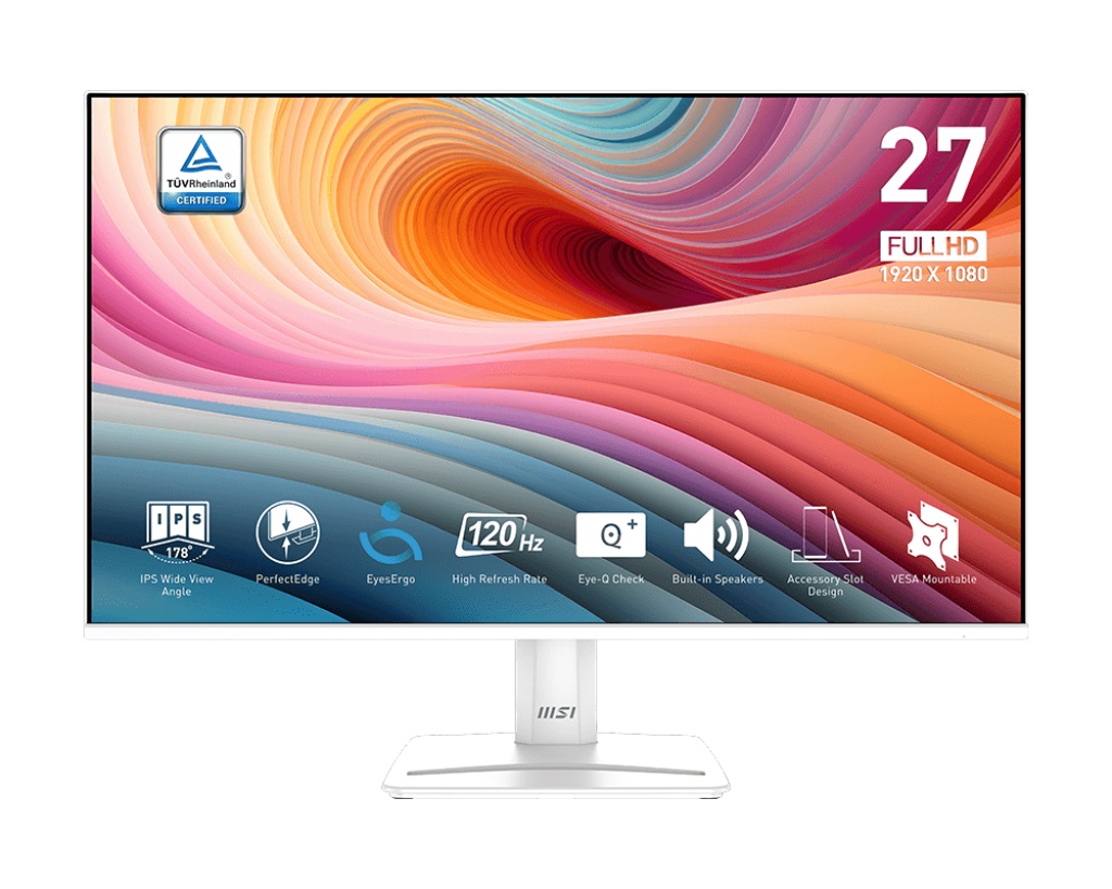 Монитор MSI PRO MP275W E2, 27", IPS FHD 1920x1080, 120Hz, 1ms, Adaptive-Sync, DP, HDMI, VGA