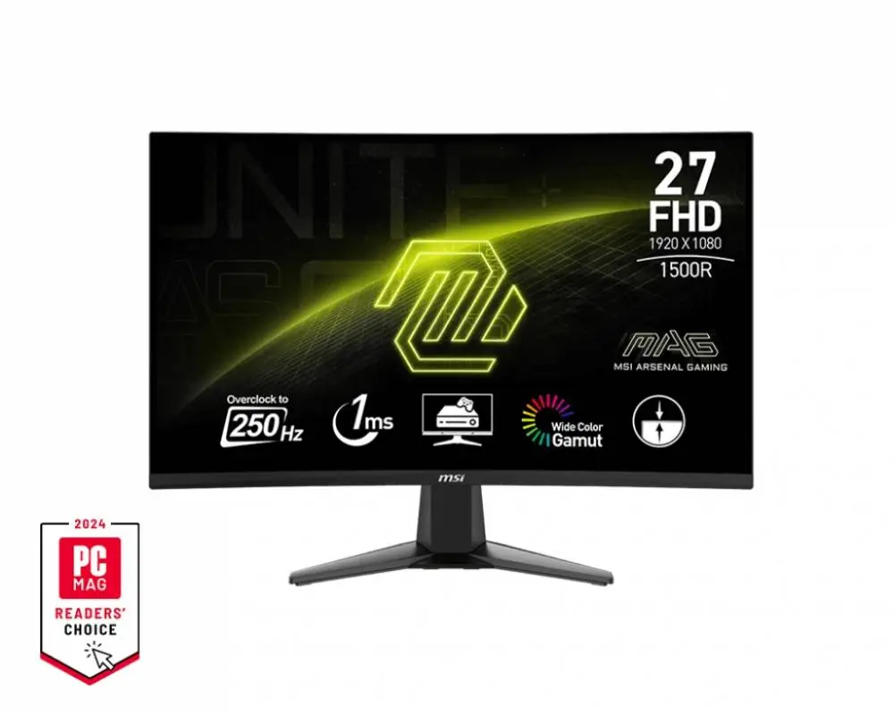 Монитор MSI MAG 27C6X, 27", VA Curved, FHD 1920x1080, 250Hz, 1ms, HDR, Adaptive-Sync, DP, HDMI 