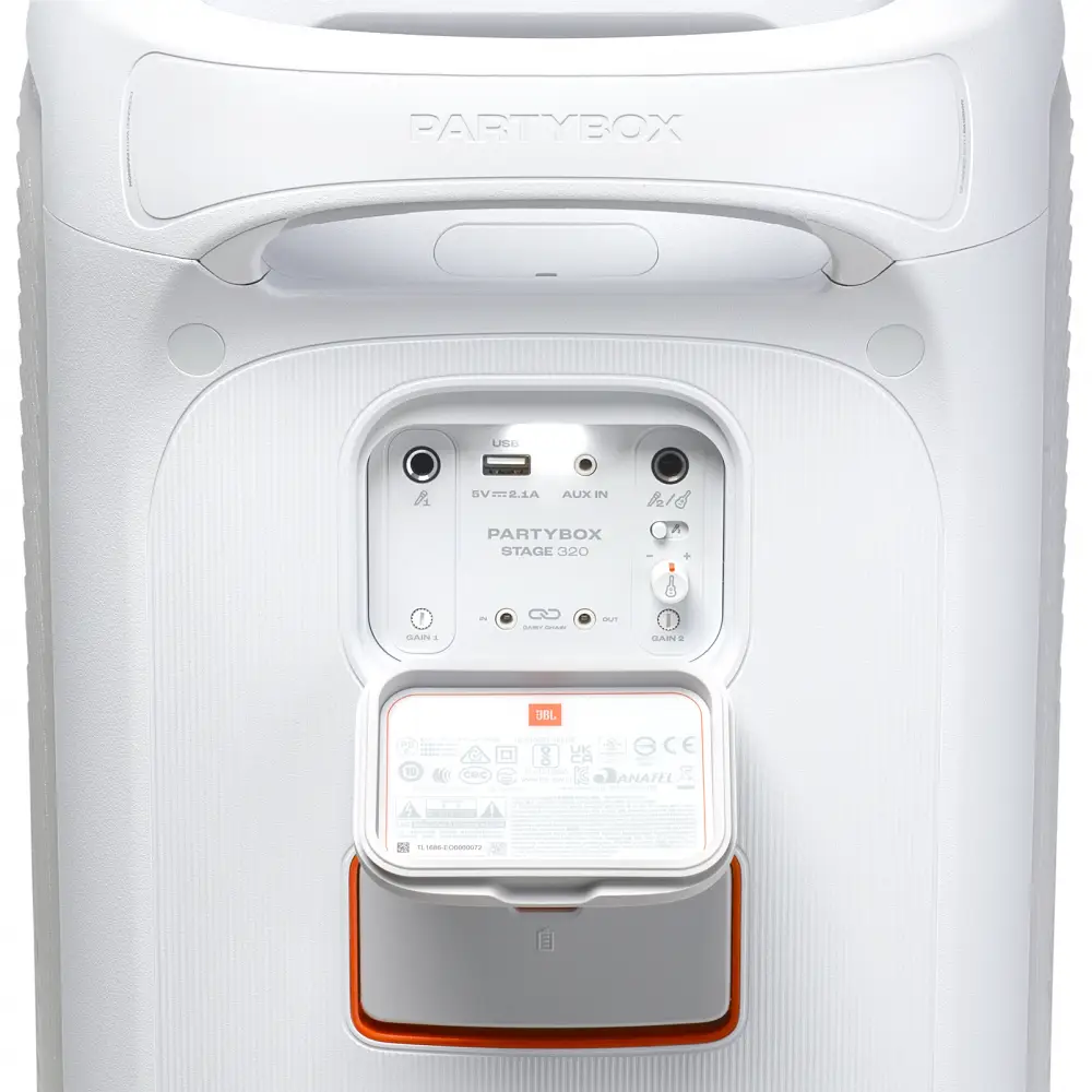 Блутут колона JBL PartyBox Stage 320, 240W - Бяла