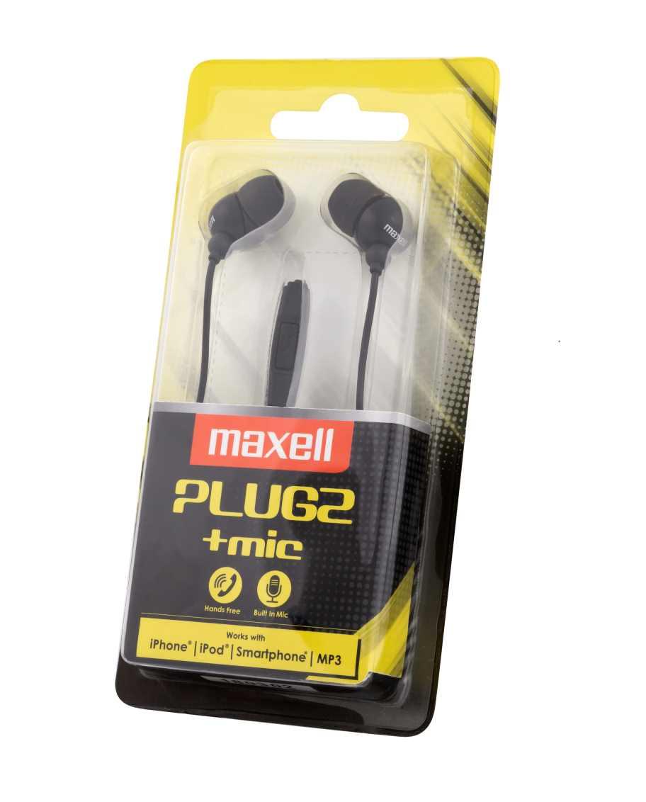 Ακουστικά με μικρόφωνο MAXELL PLUGZ μαύρα