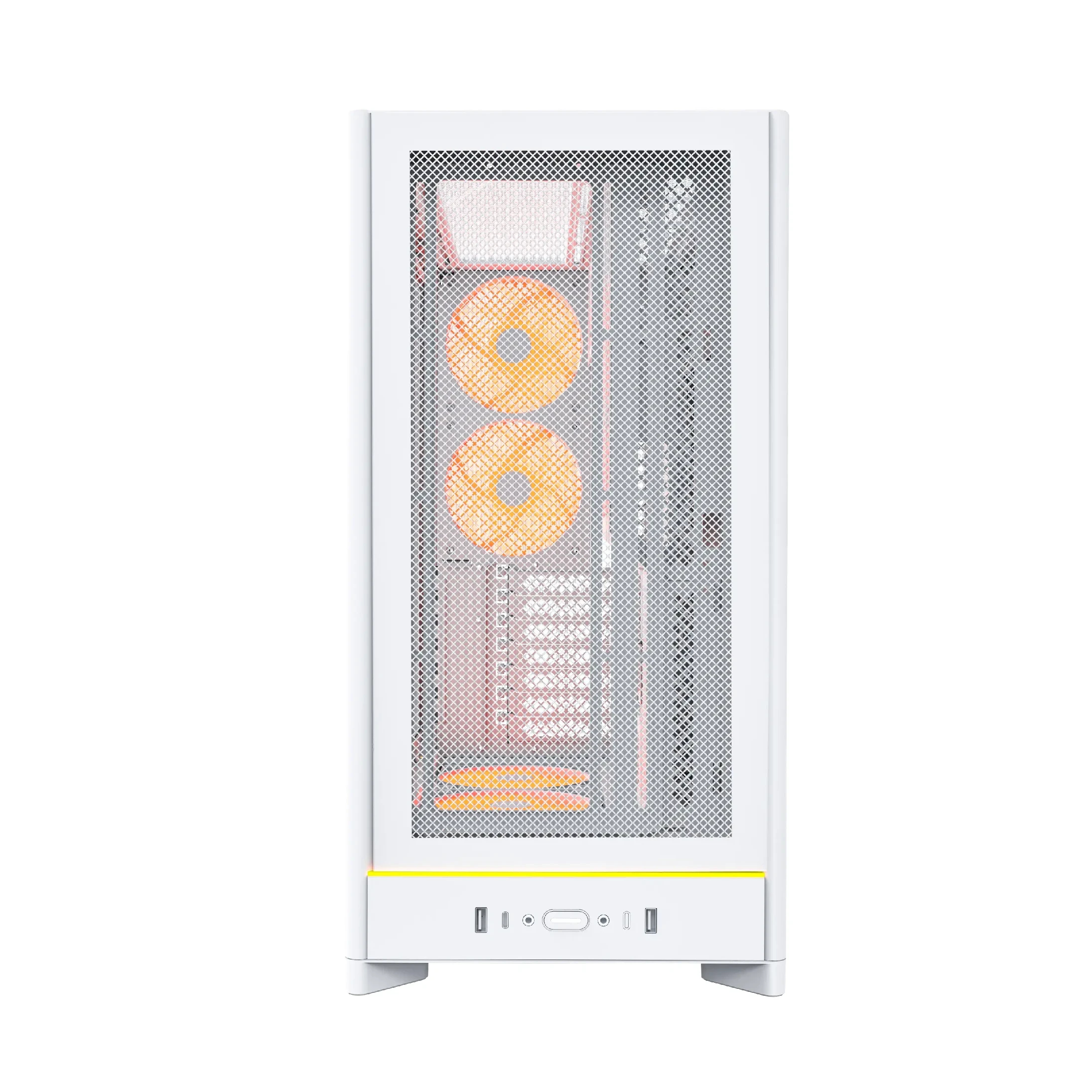 Кутия Montech HS01 PRO (W) Case ATX 5 x 120 mm ARGB Fans, USB-C, White