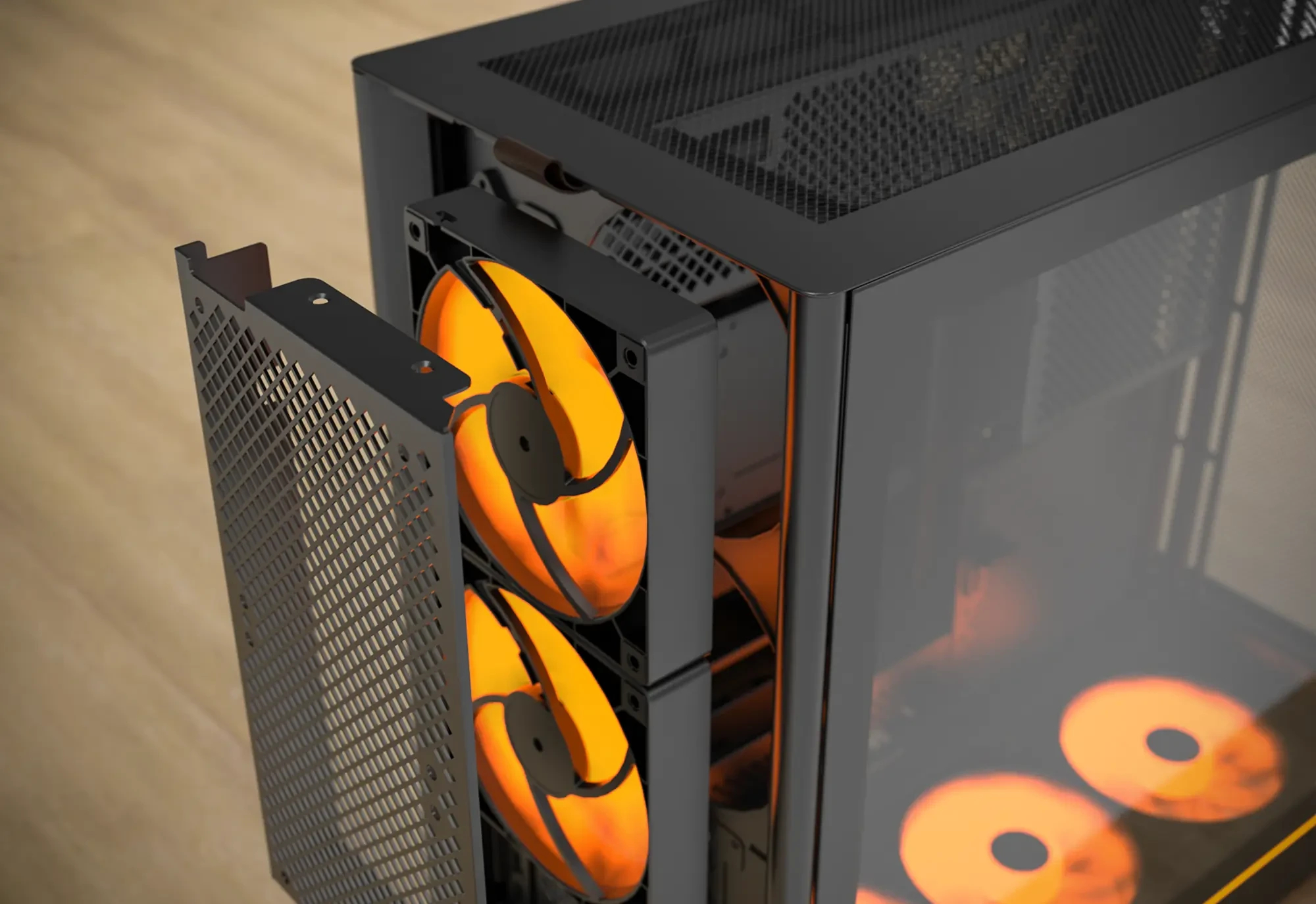 Корпус Montech HS01 PRO (W) Case ATX 5 x 120 mm ARGB Fans, USB-C, Black