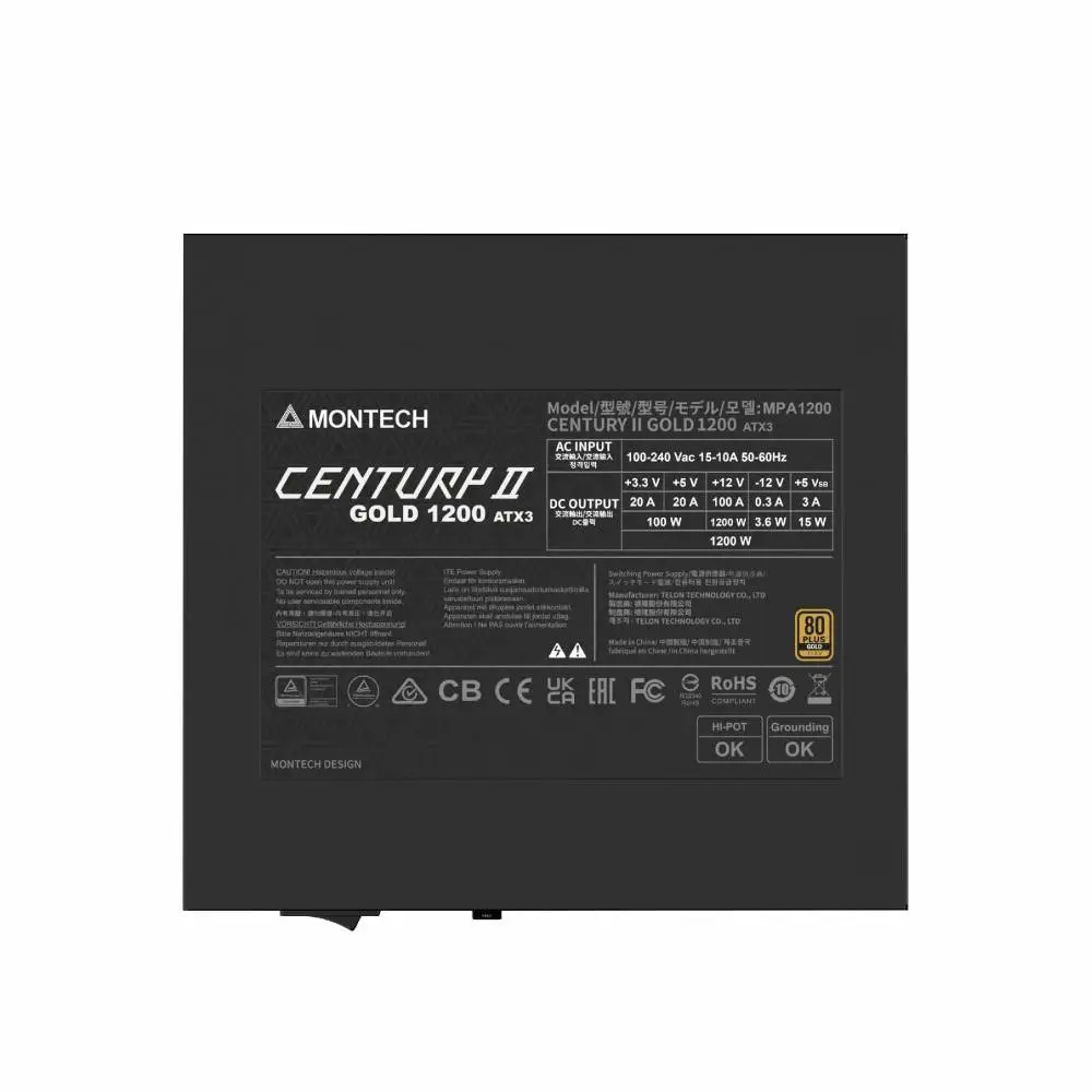 Захранване Montech CENTURY II 1200W 80 Plus Gold PSU ATX 3.1
