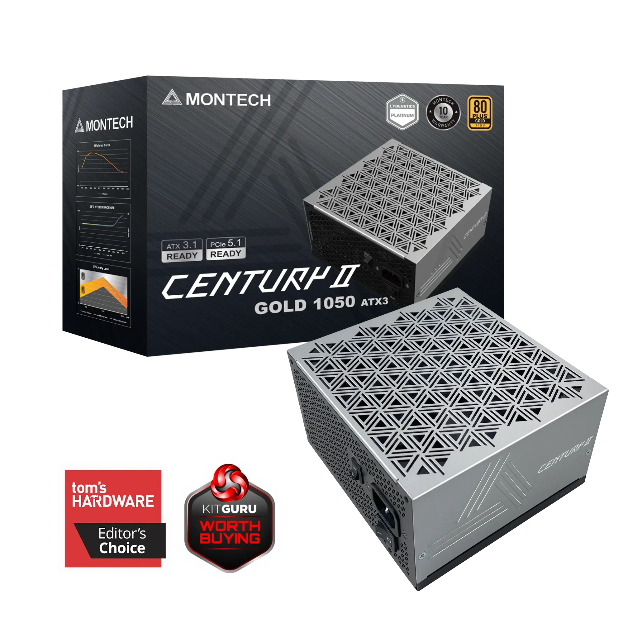 Захранване Montech CENTURY II 1050W 80 Plus Gold PSU ATX 3.1