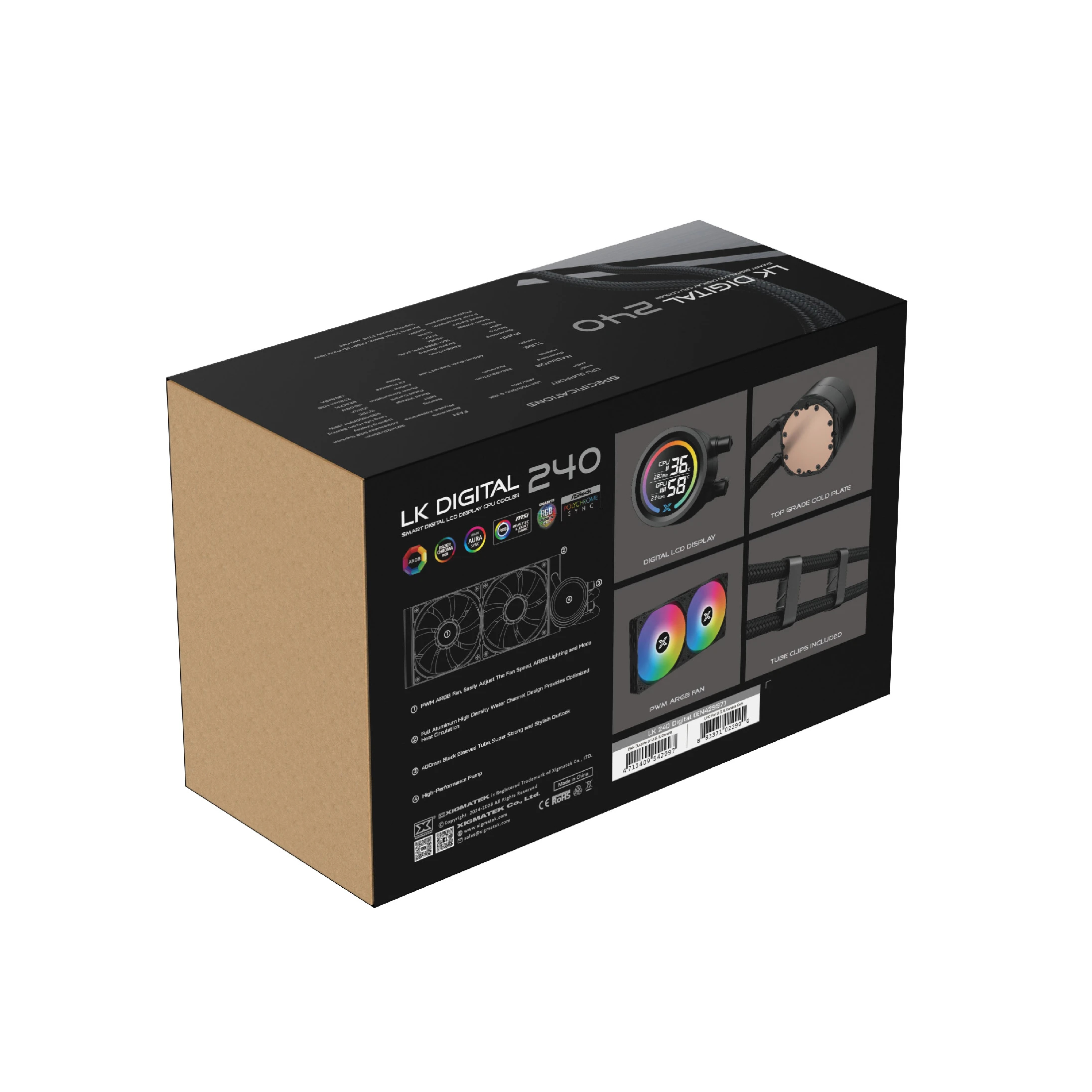 Водно охлаждане Xigmatek LK 240 Digital Water Cooling LED Display A-RGB - EN45929