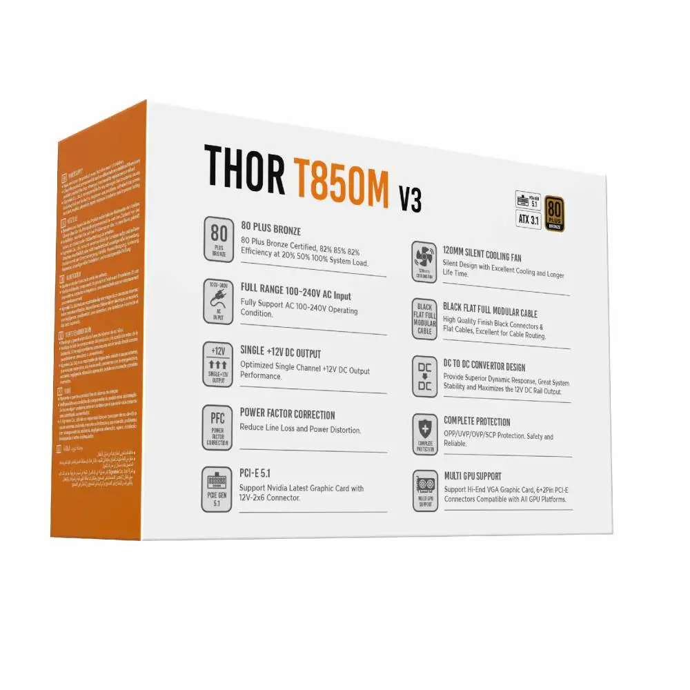 Захранване Xigmatek Thor T850M V3 850W 80 Plus Bronze PSU ATX 3.1 - EN43338