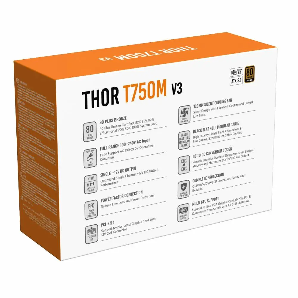 Τροφοδοτικό Xigmatek Thor T750M V3 750W 80 Plus Bronze PSU ATX 3.1 - EN43291