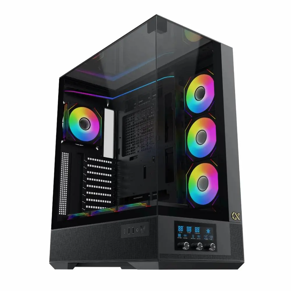 Кутия Xigmatek Vision Pro Case EATX 8 ARGB Fans, LCD Display Panel, Smart Fan Control