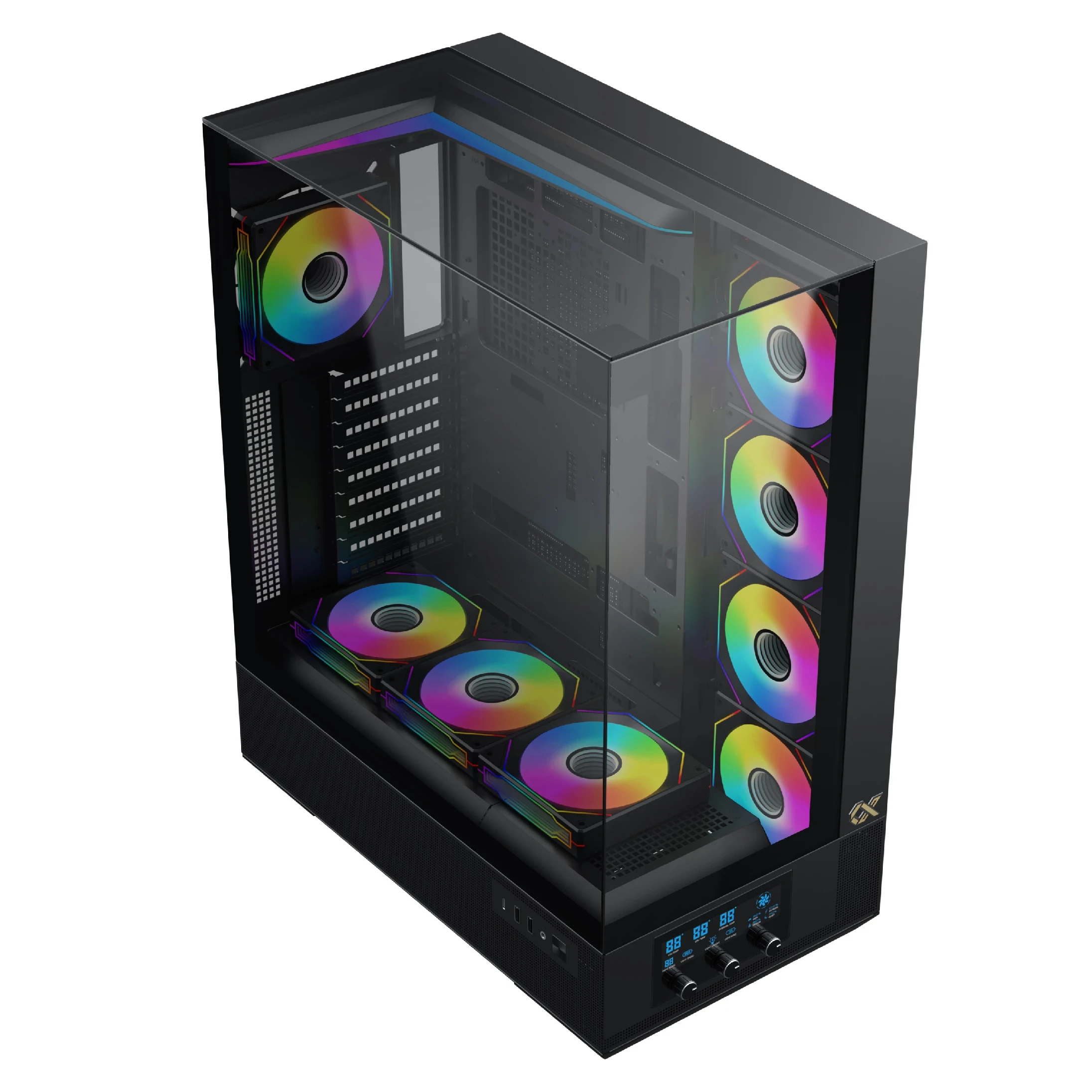 Кутия Xigmatek Vision Pro Case EATX 8 ARGB Fans, LCD Display Panel, Smart Fan Control