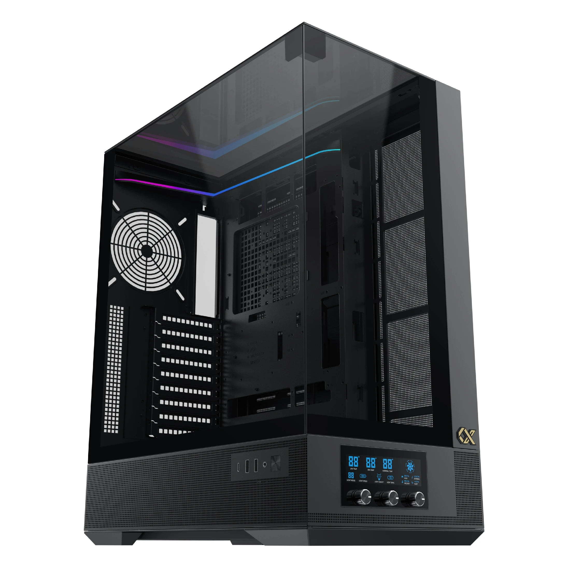 Кутия Xigmatek Vision Pro Case EATX 8 ARGB Fans, LCD Display Panel, Smart Fan Control