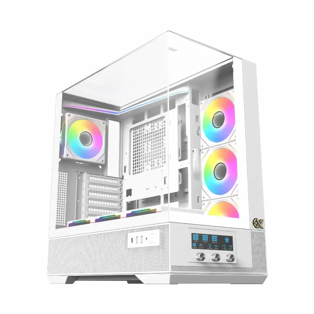 Кутия Xigmatek Vision Arctic Case EATX 7 ARGB Fans, LCD Display Panel, Smart Fan Control
